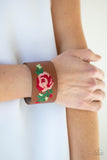 Rebel Rose - Brown Bracelet - Paparazzi Accessories Bracelet FS-Bedazzle Me Pretty Mobile Fashion Boutique
