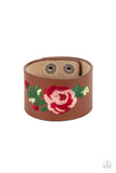 Rebel Rose - Brown Bracelet - Paparazzi Accessories Bracelet FS-Bedazzle Me Pretty Mobile Fashion Boutique