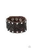 Rebel Rumble - Brown Bracelet - Paparazzi Accessories Bracelet Bedazzle Me Pretty Mobile Fashion Boutique