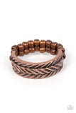 Rebellious Ridges - Copper Ring - Paparazzi Accessories Ring Bedazzle Me Pretty Mobile Fashion Boutique