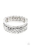 Rebellious Ridges - Silver Ring - Paparazzi Accessories Ring Bedazzle Me Pretty Mobile Fashion Boutique