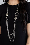 Rebels Have More Fun - Silver Necklace - Paparazzi Accessories Necklace Bedazzle Me Pretty Mobile Fashion Boutique