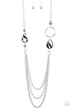Rebels Have More Fun - Silver Necklace - Paparazzi Accessories Necklace Bedazzle Me Pretty Mobile Fashion Boutique