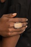 Reclaimed Refinement - Brown Ring - Paparazzi Accessories Ring Bedazzle Me Pretty Mobile Fashion Boutique