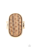 Reclaimed Refinement - Gold Ring - Paparazzi Accessories Ring Bedazzle Me Pretty Mobile Fashion Boutique