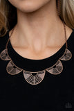 Record-Breaking Radiance - Copper Necklace - Paparazzi Accessories Necklace Bedazzle Me Pretty Mobile Fashion Boutique