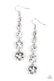 Red Carpet Charmer - White Earrings - Paparazzi Accessories Earrings Bedazzle Me Pretty Mobile Fashion Boutique