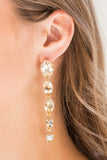 Red Carpet Radiance - Gold Earrings - Paparazzi Accessories Earrings Bedazzle Me Pretty Mobile Fashion Boutique