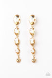 Red Carpet Radiance - Gold Earrings - Paparazzi Accessories Earrings Bedazzle Me Pretty Mobile Fashion Boutique