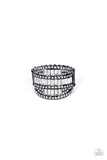 Red Carpet Redux - Black Ring - Paparazzi Accessories Ring Bedazzle Me Pretty Mobile Fashion Boutique