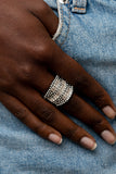 Red Carpet Redux - Black Ring - Paparazzi Accessories Ring Bedazzle Me Pretty Mobile Fashion Boutique