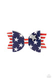 Red, White, and Bows - Multi Hair Clip - Paparazzi Accessories Hair Clip Bedazzle Me Pretty Mobile Fashion Boutique