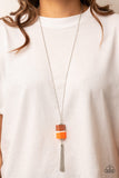 Reel It In - Orange Necklace - Paparazzi Accessories Necklace Bedazzle Me Pretty Mobile Fashion Boutique