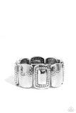 Refined Radiance - White Bracelet - Paparazzi Accessories Bracelet Bedazzle Me Pretty Mobile Fashion Boutique