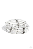 Refined Retrograde - White Bracelet - Paparazzi Accessories Bracelet Bedazzle Me Pretty Mobile Fashion Boutique