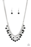 Regal Refinement - Black Necklace - Paparazzi Accessories Necklace Bedazzle Me Pretty Mobile Fashion Boutique