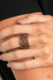 Regal Reflections - Copper Ring - Paparazzi Accessories Ring Bedazzle Me Pretty Mobile Fashion Boutique