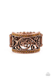 Regal Reflections - Copper Ring - Paparazzi Accessories Ring Bedazzle Me Pretty Mobile Fashion Boutique