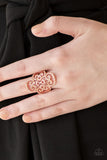 Regal Regalia - Copper Ring - Paparazzi Accessories Ring Bedazzle Me Pretty Mobile Fashion Boutique