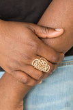 Regal Regalia - Gold Ring - Paparazzi Accessories Ring Bedazzle Me Pretty Mobile Fashion Boutique
