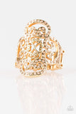 Regal Regalia - Gold Ring - Paparazzi Accessories Ring Bedazzle Me Pretty Mobile Fashion Boutique
