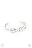 Regal Reminiscence - White Bracelet - Paparazzi Accessories Bracelet Bedazzle Me Pretty Mobile Fashion Boutique