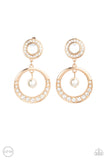 Regal Revel - Gold Clip-On Earrings - Paparazzi Accessories Clip-On Bedazzle Me Pretty Mobile Fashion Boutique