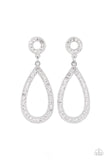 Regal Revival - White Post Earrings - Paparazzi Accessories Post Earrings Bedazzle Me Pretty Mobile Fashion Boutique