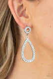 Regal Revival - White Post Earrings - Paparazzi Accessories Post Earrings Bedazzle Me Pretty Mobile Fashion Boutique
