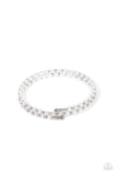 Regal Wraparound - White Bracelet - Paparazzi Accessories Bracelet Bedazzle Me Pretty Mobile Fashion Boutique