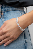 Regal Wraparound - White Bracelet - Paparazzi Accessories Bracelet Bedazzle Me Pretty Mobile Fashion Boutique