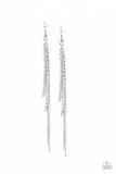 REIGN Check - White Earrings - Paparazzi Accessories Earrings Bedazzle Me Pretty Mobile Fashion Boutique