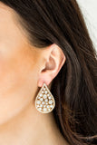 REIGN-Storm - Gold Earrings - Paparazzi Accessories Earrings Bedazzle Me Pretty Mobile Fashion Boutique