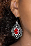 Reign Supreme - Red Earrings - Paparazzi Accessories Earrings Bedazzle Me Pretty Mobile Fashion Boutique