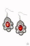Reign Supreme - Red Earrings - Paparazzi Accessories Earrings Bedazzle Me Pretty Mobile Fashion Boutique