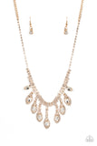 REIGNING Romance - Gold Necklace - Paparazzi Accessories Necklace Bedazzle Me Pretty Mobile Fashion Boutique