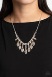 REIGNING Romance - Gold Necklace - Paparazzi Accessories Necklace Bedazzle Me Pretty Mobile Fashion Boutique