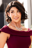 Reigning Romance - White Necklace - Paparazzi Accessories Necklace Bedazzle Me Pretty Mobile Fashion Boutique