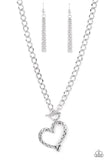 Reimagined Romance - Silver Necklace - Paparazzi Accessories Necklace Bedazzle Me Pretty Mobile Fashion Boutique