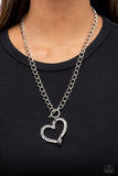 Reimagined Romance - Silver Necklace - Paparazzi Accessories Necklace Bedazzle Me Pretty Mobile Fashion Boutique