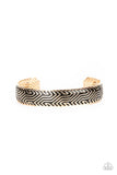 Relic Raider - Gold Mens Bracelet - Paparazzi Accessories Mens Bracelet Bedazzle Me Pretty Mobile Fashion Boutique