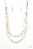 Remarkable Radiance - White Necklace - Paparazzi Accessories Necklace Bedazzle Me Pretty Mobile Fashion Boutique