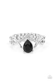 Remarkable Refinement - Black Ring - Paparazzi Accessories Ring Bedazzle Me Pretty Mobile Fashion Boutique