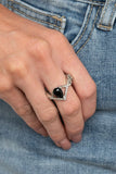 Remarkable Refinement - Black Ring - Paparazzi Accessories Ring Bedazzle Me Pretty Mobile Fashion Boutique