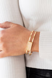 Remarkably Cute and Resolute - Gold Bracelet - Paparazzi Accessories Bracelet Bedazzle Me Pretty Mobile Fashion Boutique