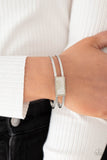 Remarkably Cute and Resolute - White Bracelet - Paparazzi Accessories Bracelet Bedazzle Me Pretty Mobile Fashion Boutique