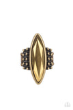 Renegade Radiance - Brass Ring - Paparazzi Accessories Ring Bedazzle Me Pretty Mobile Fashion Boutique