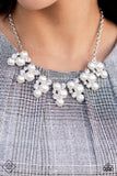 Renown Refinement - White Necklace - Paparazzi Accessories Necklace Bedazzle Me Pretty Mobile Fashion Boutique
