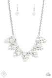 Renown Refinement - White Necklace - Paparazzi Accessories Necklace Bedazzle Me Pretty Mobile Fashion Boutique