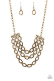 Repeat After Me - Brass Necklace - Paparazzi Accessories Necklace Bedazzle Me Pretty Mobile Fashion Boutique
